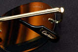 CARTIER SPLIT C CT0551S-007 RIMLESS SUNGLASSES 55MM GOLD-TONE GREEN TURQUOISE FACTORY LENSES