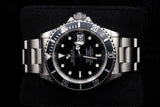 ROLEX SUBMARINER DATE 40MM STAINLESS STEEL BLACK DIAL BLACK BEZEL OYSTER BRACELET 16610