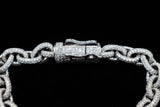 10K WHITE GOLD 13.70 CTW PAVÉ DIAMOND CABLE LINK BRACELET 8.25"