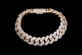 14K YELLOW GOLD 16.93 CTW PAVÉ DIAMOND CUBAN LINK BRACELET 8.5"