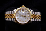 ROLEX DATEJUST 31MM 18K YELLOW GOLD & STEEL MOTHER OF PEARL DIAMOND DIAL JUBILEE 278273