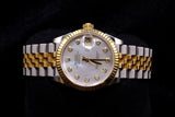 ROLEX DATEJUST 31MM 18K YELLOW GOLD & STEEL MOTHER OF PEARL DIAMOND DIAL JUBILEE 278273