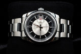 ROLEX DATEJUST 36MM STAINLESS STEEL BLACK & SILVER TUXEDO DIAL ROULETTE DATE SMOOTH BEZEL OYSTER BRACELET 116200