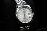ROLEX DATEJUST 36MM OYSTERSTEEL & 18K WHITE GOLD SILVER STICK DIAL FLUTED BEZEL JUBILEE BRACELET 116234