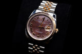 ROLEX DATEJUST 36MM TWO-TONE STAINLESS STEEL & 18K EVEROSE GOLD MOTHER-OF-PEARL STICK DIAL FLUTED BEZEL JUBILEE BRACELET 116231