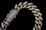 10K YELLOW GOLD DIAMOND CUBAN LINK BRACELET 8.25"