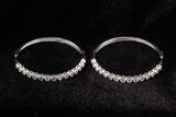 14K WHITE GOLD 5.00 CTW ROUND DIAMOND BEZEL SET HOOP EARRINGS 2"