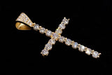 14K YELLOW GOLD 1.78 CTW VS ROUND DIAMOND CROSS PENDANT