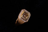 18K ROSE GOLD 2.00 CTW RADIANT CUT CHOCOLATE DIAMOND & 0.41 CTW MEN'S DIAMOND RING
