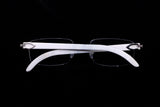 CARTIER WHITE BUFFALO HORN CT0046O-002 RIMLESS EYEGLASSES 53MM SILVER-TONE