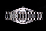 ROLEX DAY-DATE PRESIDENT 36MM PLATINUM SILVER DIAMOND DIAL DIAMOND BEZEL 18346