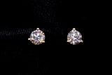 14K YELLOW GOLD 1.40 CTW ROUND DIAMOND MARTINI STUD EARRINGS