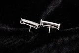 14K WHITE GOLD 4.50 CTW PRINCESS CUT DIAMOND SQUARE STUD EARRINGS