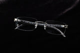 CARTIER WHITE BUFFALO HORN CT0046O-002 RIMLESS EYEGLASSES 53MM SILVER-TONE