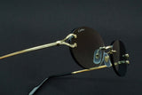 CARTIER SPLIT C CT0551S-007 RIMLESS SUNGLASSES 55MM GOLD-TONE GREEN TURQUOISE FACTORY LENSES