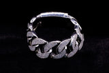 18K WHITE GOLD 15.00 CTW DIAMOND CUBAN LINK BRACELET 8"