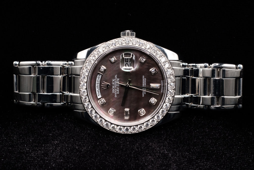 ROLEX DAY-DATE MASTERPIECE 39MM PLATINUM TAHITIAN MOTHER OF PEARL