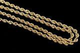 10K YELLOW GOLD HOLLOW ROPE CHAIN NECKLACE 24"