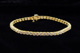 14K YELLOW GOLD 9.20 CTW LADIES DIAMOND TENNIS BRACELET 7"