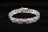 18K WHITE GOLD 1.50 CTW LADIES DIAMOND BASKET WEAVE BRACELET 6.5"