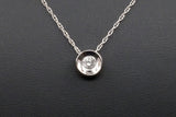 14K WHITE GOLD 0.15 CTW ROUND DIAMOND SOLITAIRE PENDANT