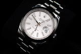 ROLEX DATEJUST II 41MM STAINLESS STEEL SILVER STICK DIAL SMOOTH BEZEL OYSTER BRACELET 116300