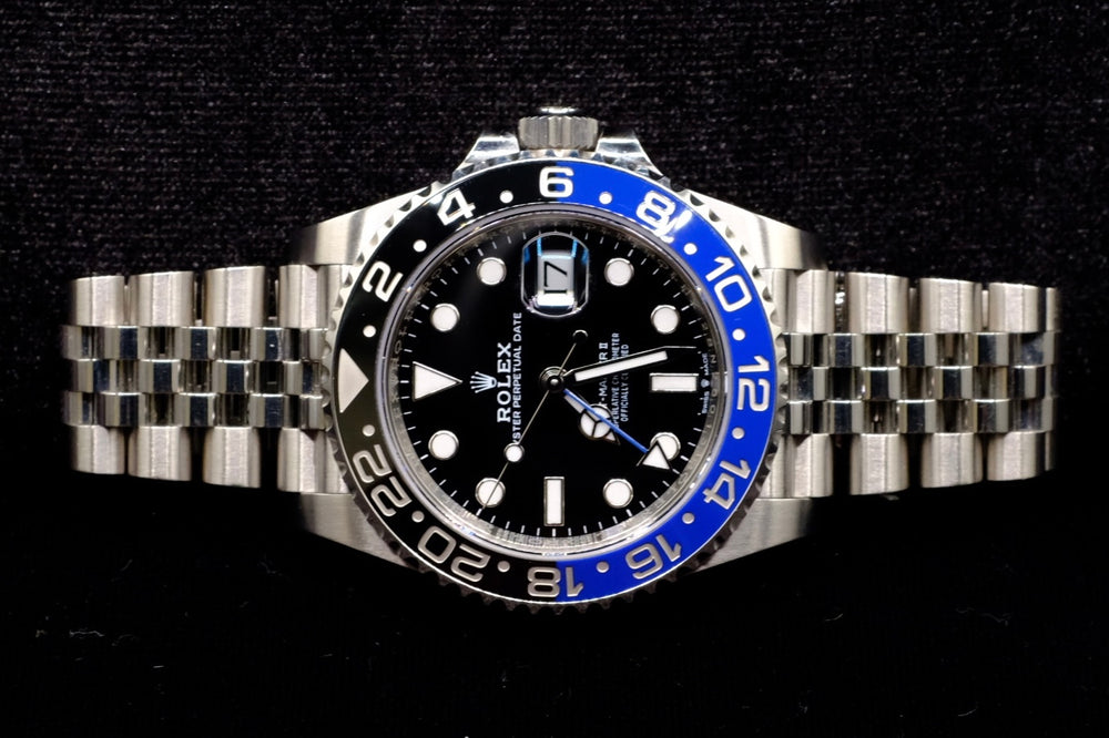 ROLEX GMT-MASTER II 40MM STAINLESS STEEL BATGIRL BLACK BLUE BEZEL
