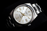 ROLEX OYSTER PERPETUAL 41MM STAINLESS STEEL SILVER DIAL SMOOTH BEZEL OYSTER BRACELET 124300 2022