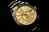 ROLEX SKY-DWELLER 42MM TWO-TONE OYSTERSTEEL & 18K YELLOW GOLD CHAMPAGNE DIAL OYSTER BRACELET 326933