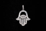 14K WHITE GOLD 0.72 CTW DIAMOND HAMSA HAND PENDANT