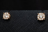 14K ROSE GOLD 0.67 CTW ROUND DIAMOND CLUSTER STUD EARRINGS