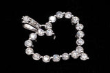 14K WHITE GOLD 2.40 CTW ROUND DIAMOND OPEN HEART PENDANT