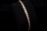 14K ROSE GOLD 2.10 CTW LADIES BEZEL-SET DIAMOND ADJUSTABLE BRACELET UP TO 10"