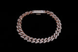 14K ROSE GOLD 7.50 CTW DIAMOND CUBAN LINK BRACELET 8.25"