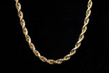 10K YELLOW GOLD HOLLOW ROPE CHAIN NECKLACE 24" 7MM