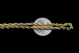 10K YELLOW GOLD HOLLOW ROPE CHAIN NECKLACE 24"