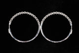 14K WHITE GOLD 5.00 CTW ROUND DIAMOND BEZEL SET HOOP EARRINGS 2"