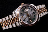 ROLEX DATEJUST 41MM 18K EVEROSE GOLD & STEEL WIMBLEDON SLATE ROMAN DIAL JUBILEE 126331