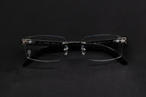 CARTIER WHITE BUFFALO HORN CT0046O-002 RIMLESS EYEGLASSES 53MM SILVER-TONE