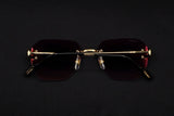 CARTIER SPLIT C CT0394S-001 RIMLESS SUNGLASSES 58MM GOLD-TONE GREY GRADIENT FACTORY LENSES