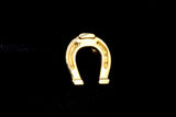 14K YELLOW GOLD HORSESHOE PENDANT WITH 2 DIAMOND ACCENTS ON BACK