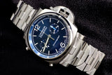 PANERAI LUMINOR CHRONO 44MM STAINLESS STEEL BLUE DIAL BRACELET PAM01110