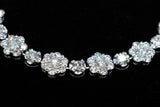 14K WHITE GOLD 5.60 CTW DIAMOND FLOWER CLUSTER LADIES BRACELET 7.25"