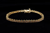 14K YELLOW GOLD 3.00 CTW LADIES 4-PRONG DIAMOND TENNIS BRACELET 7.25"