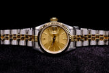 ROLEX LADY-DATEJUST 26MM 18K YELLOW GOLD & STEEL CHAMPAGNE INDEX DIAL JUBILEE 69173