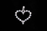 14K WHITE GOLD 2.40 CTW ROUND DIAMOND OPEN HEART PENDANT
