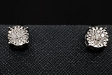 10K WHITE GOLD 0.42 CTW ROUND DIAMOND CLUSTER STUD EARRINGS