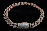 14K ROSE GOLD 7.50 CTW DIAMOND CUBAN LINK BRACELET 8.25"