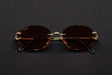 CARTIER SPLIT C CT0551S-005 RIMLESS SUNGLASSES 55MM GOLD-TONE RED GRADIENT FACTORY LENSES