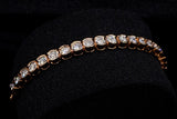 14K ROSE GOLD 2.10 CTW LADIES BEZEL-SET DIAMOND ADJUSTABLE BRACELET UP TO 10"